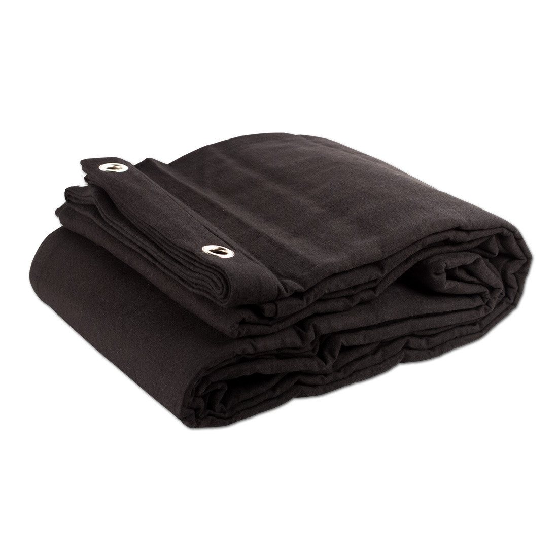 Tüchler Bühnenmolton 4x3m 300g/m² B1 Schwarz – Konfektionierter Bühnenmolton