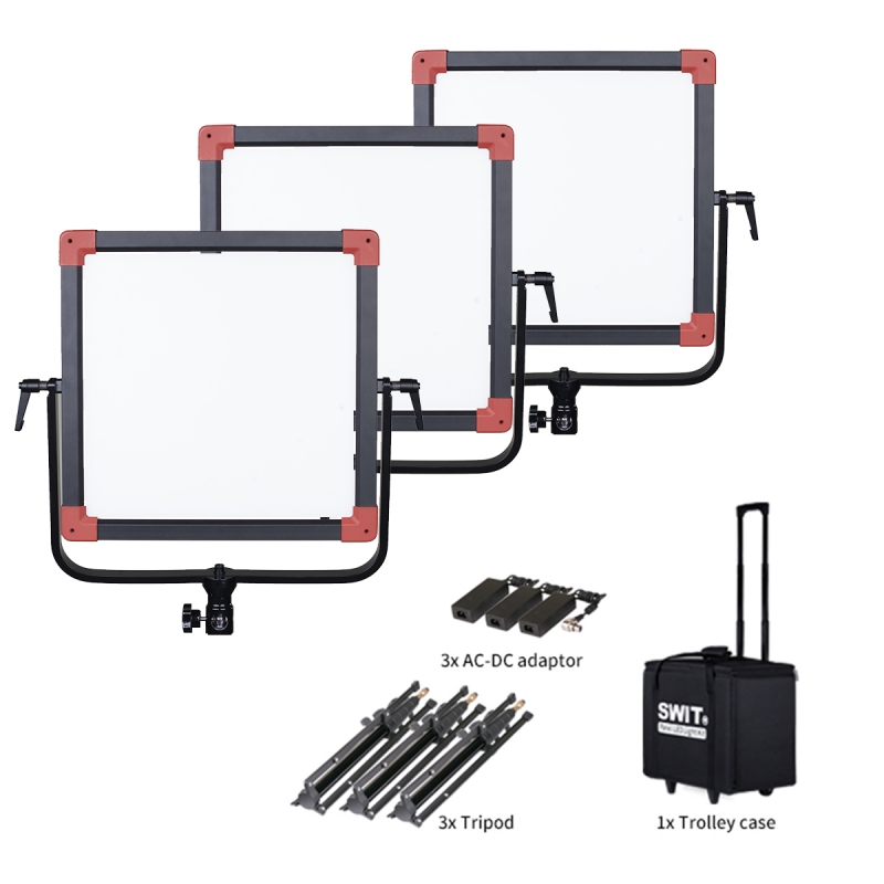SWIT PL-E60D 3KIT Set aus 3x60W LED Softlight, 1500lx, V-Mount, DMX SWIT PL-E60D 3KIT Set aus 3x60W LED Softlight, 1500lx, V-Mount, DMX