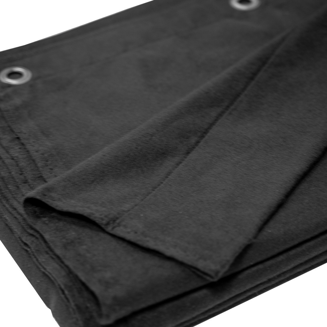 Duratruss DT Molton 6x5m 300g/m² B1/M1 Schwarz – Konfektionierter Bühnenmolton
