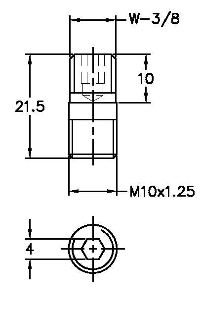 Noga Ext. M10 x 1.25 x 3/8 W 2