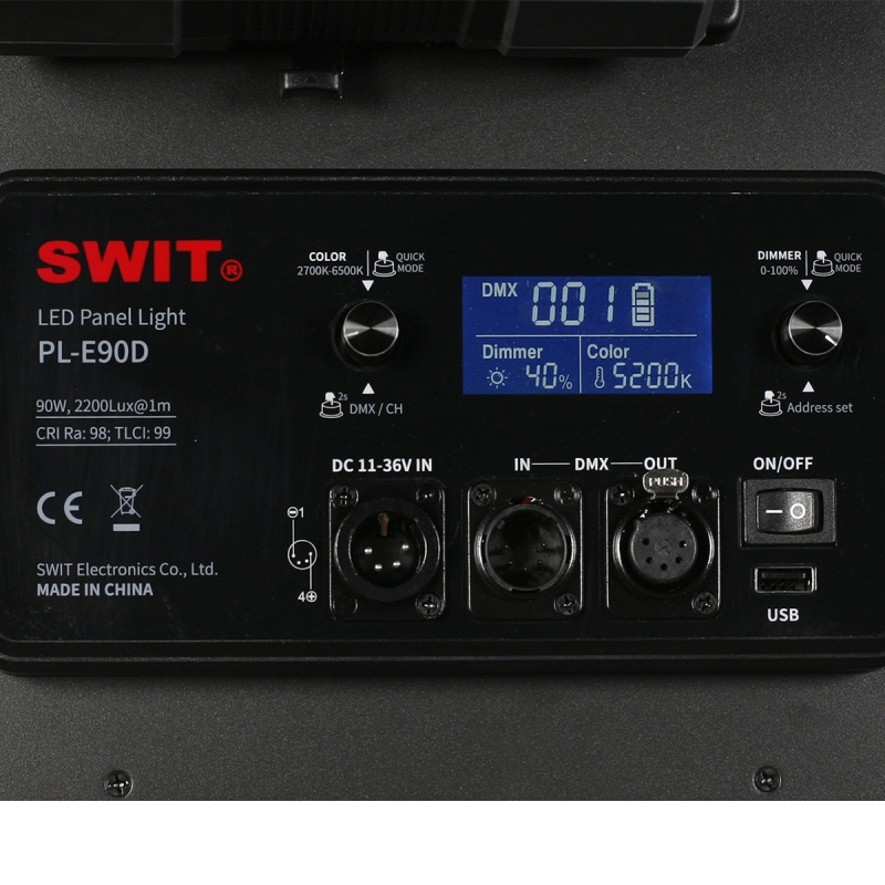SWIT PL-E90D LED Softlight 90W, 2200lx, V-Mount, DMX 4