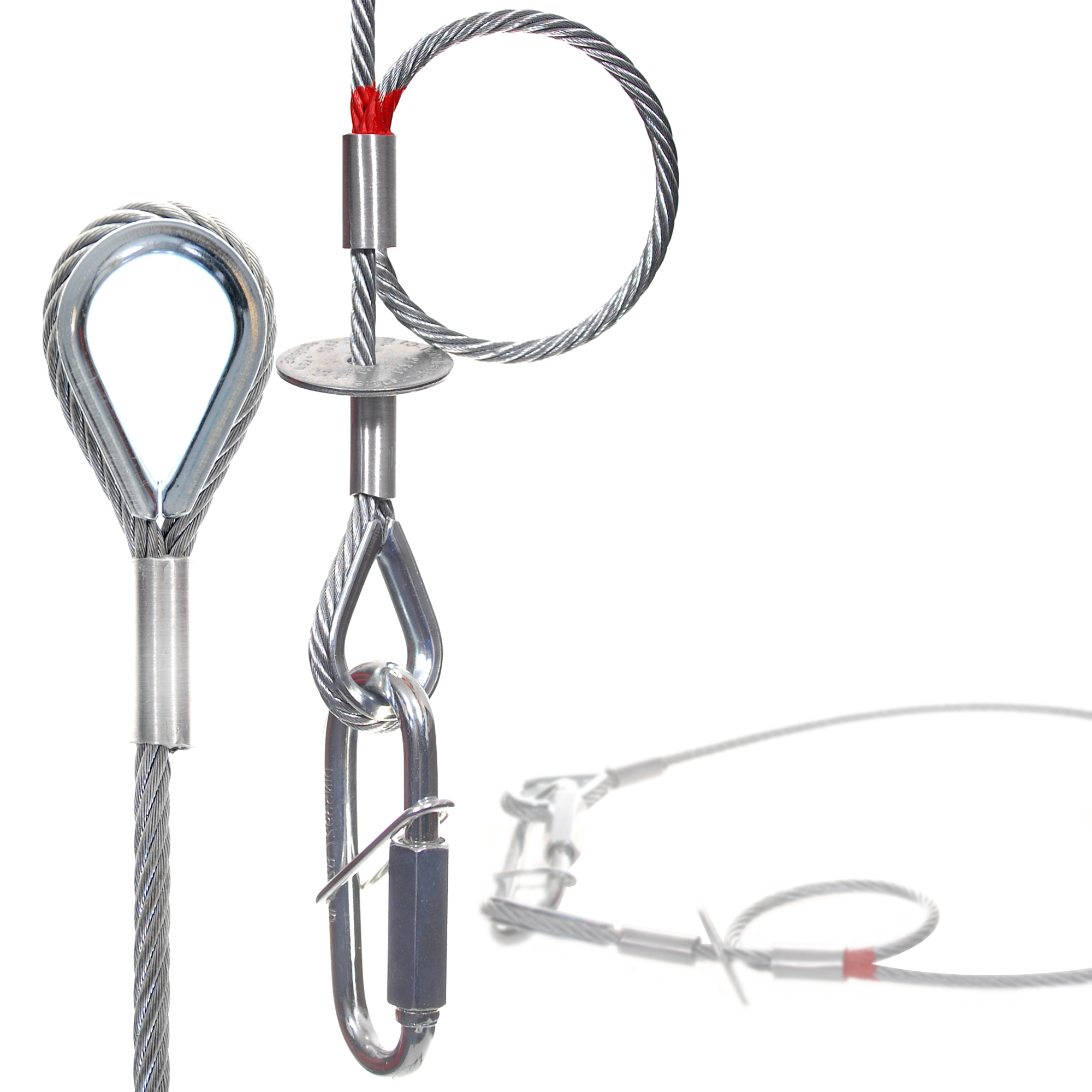 Saveking® Sicherungsseil nach BGV-C1 (3mm / 60cm / 20kg) silber 2