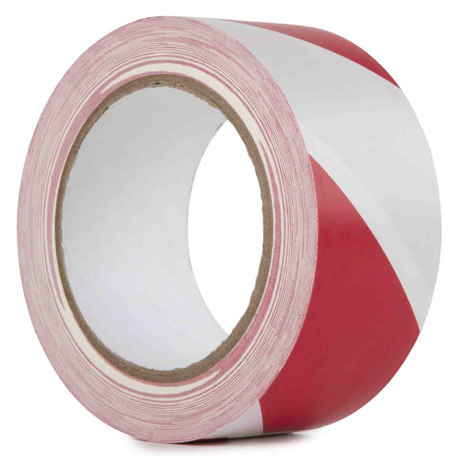 Le Mark Hazard Warning PVC Tape red/white