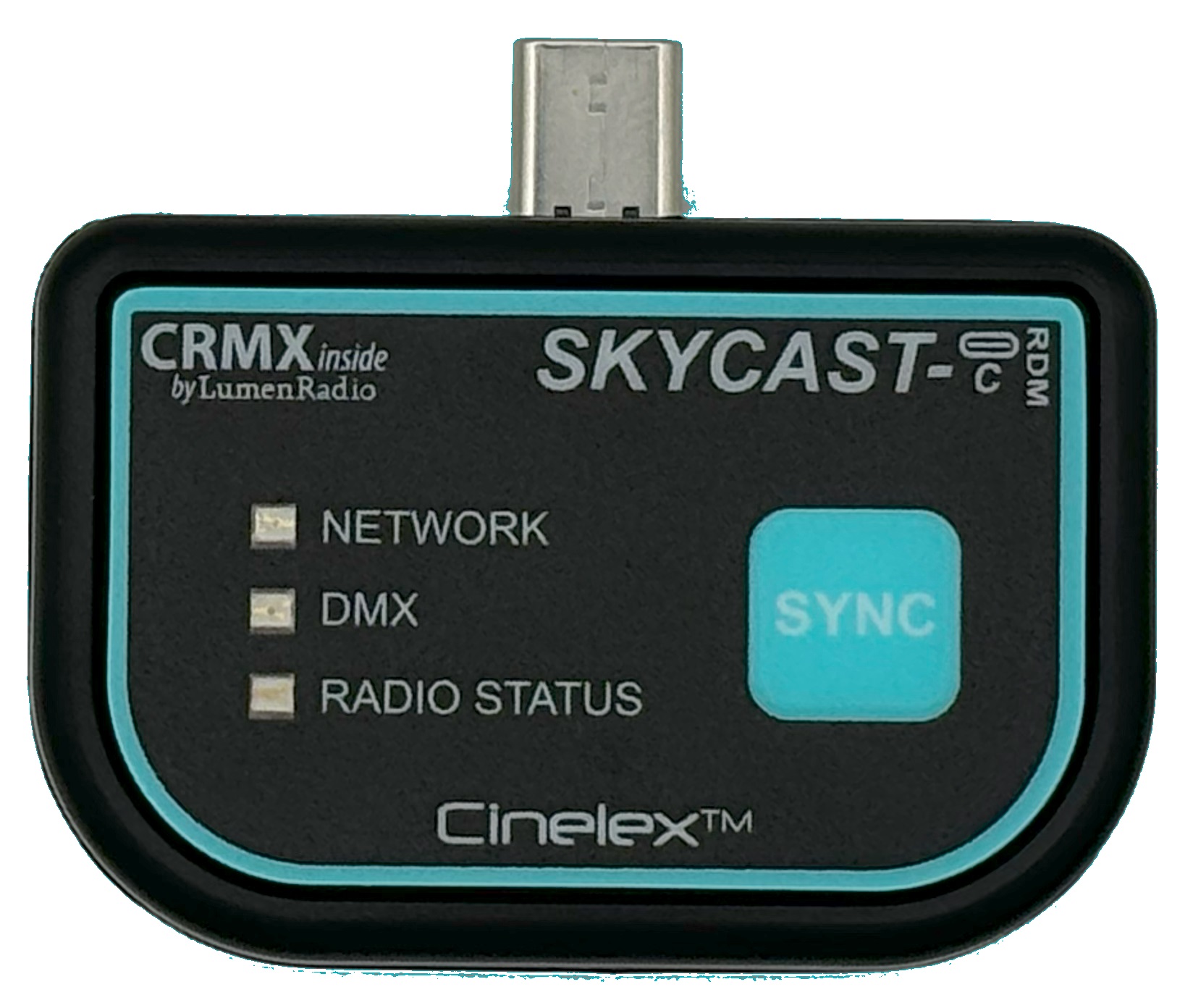 CINELEX SKYCAST-C-RDM  USB-C to CRMX Wireless DMX Transmitter 3