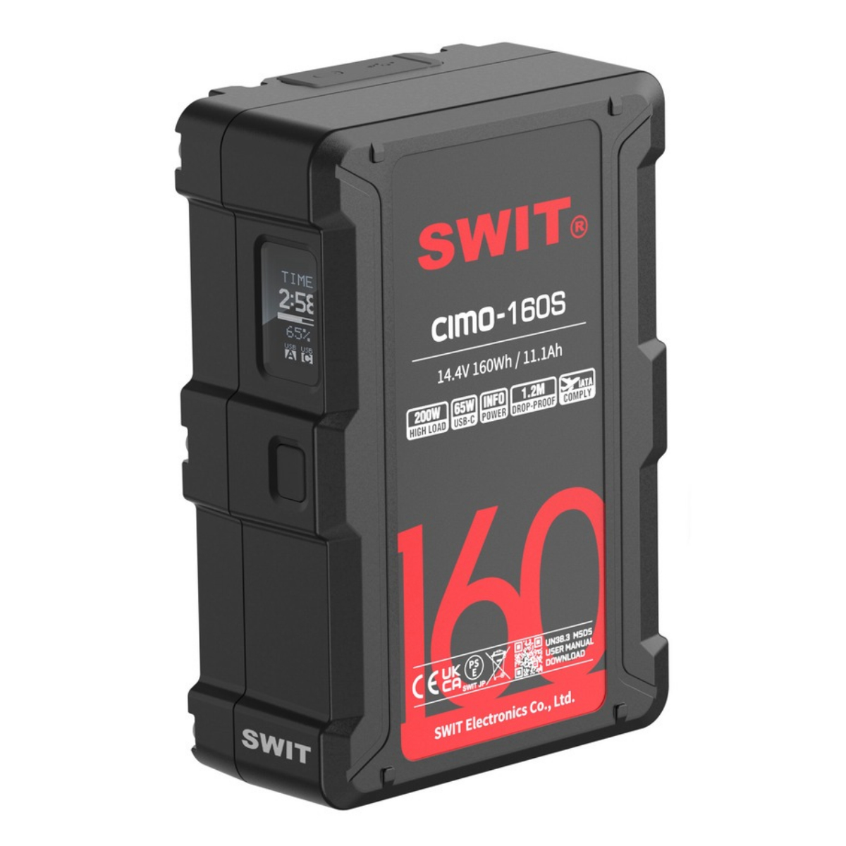SWIT CIMO-160S 160Wh USB-C OLED info Cine V-mount Battery