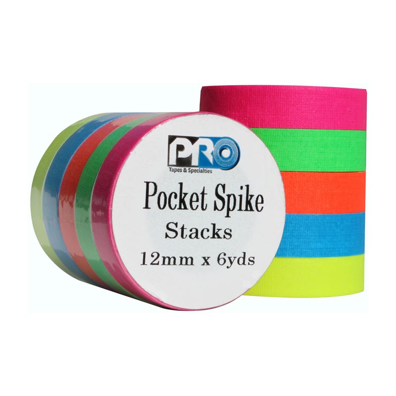 Pro Tapes PRO® Pocket Spike Stack Rainbow-Pack fluoreszierend 12mm x 5.5m