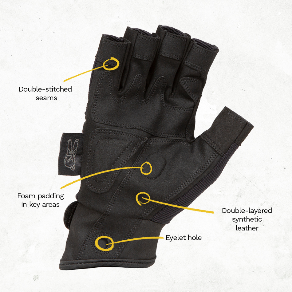 Dirty Rigger Comfort Fit™ Rigger Glove – BLACK Edition - Fingerless