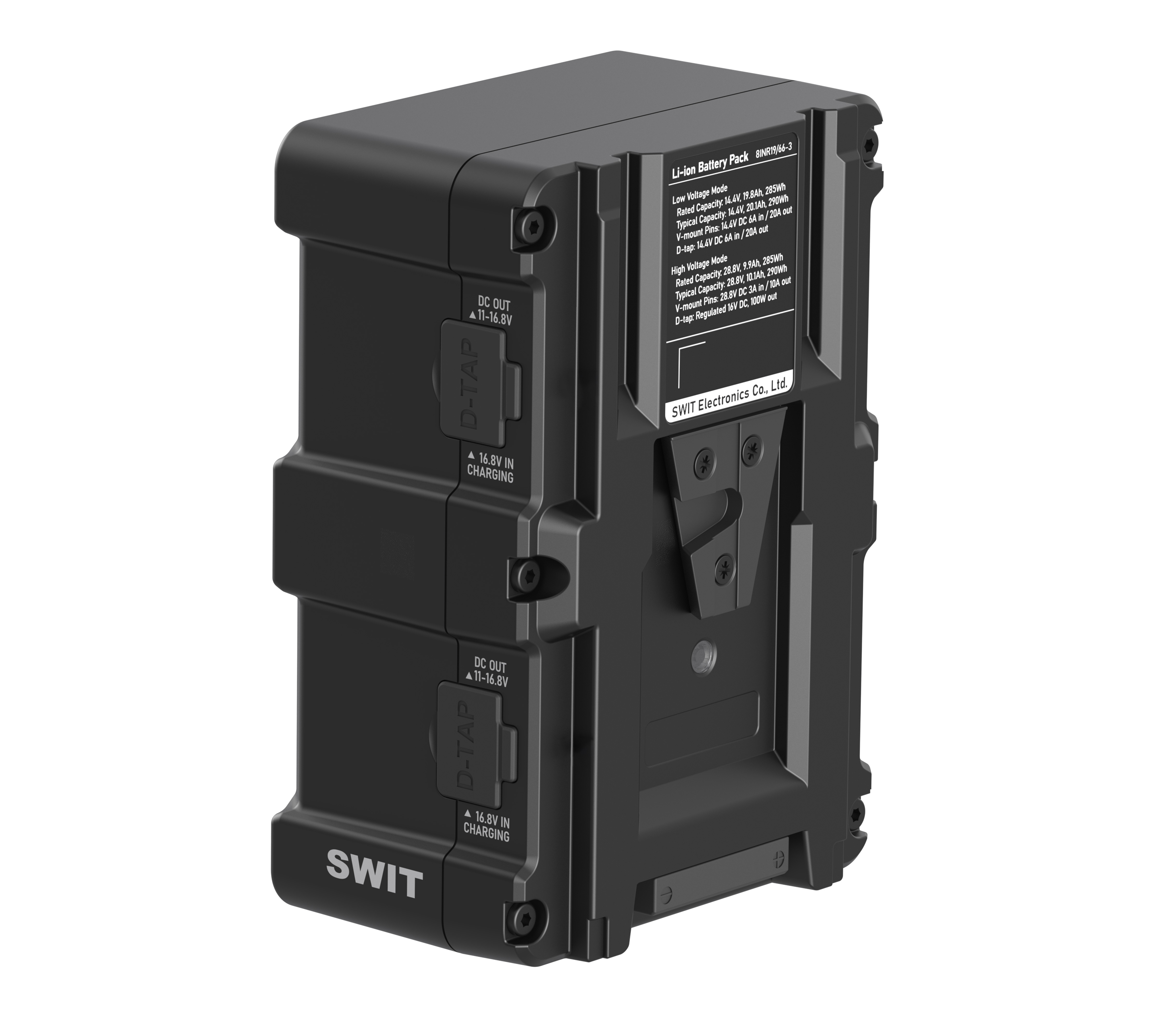 SWIT CIMO-D290S  290Wh Bi-Voltage OLED-Info Cine V-Mount Akku