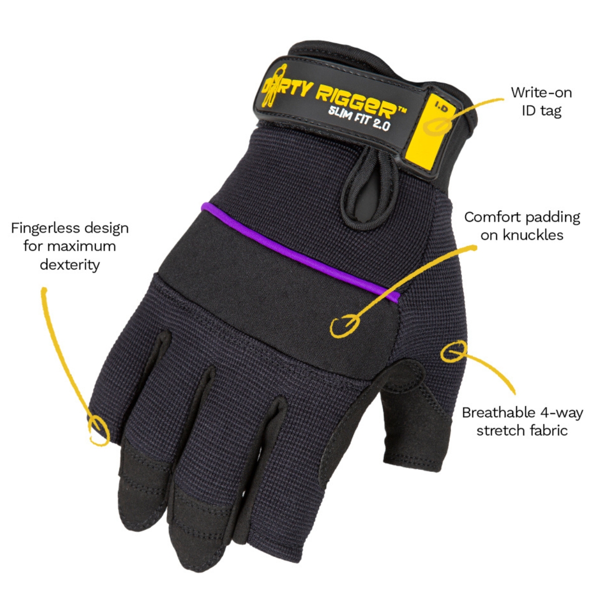 Dirty Rigger SlimFit™ 2.0 Rigger Glove – Fingerless  3
