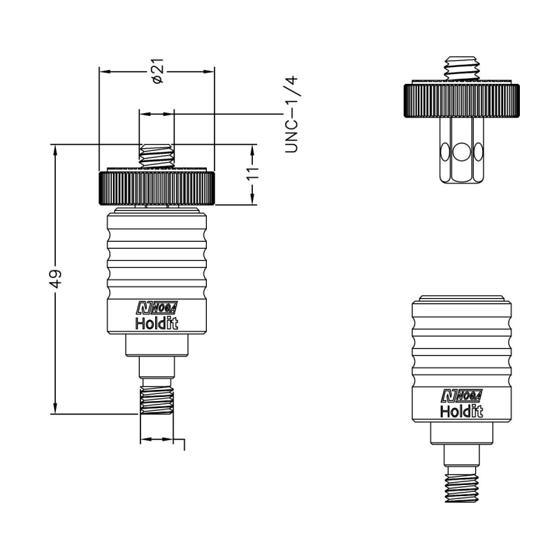 Noga AD4000 Quick Release Schnellwechseladapter m. M6 Außengewinde 2