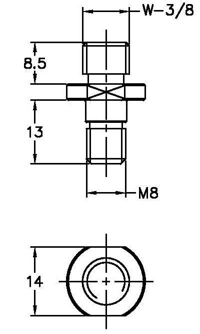 Noga Ext. M8 x 3/8 W 2