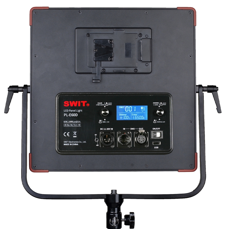 SWIT PL-E60D  60W LED Softlight, 1500lux, V-Mount, DMX 2